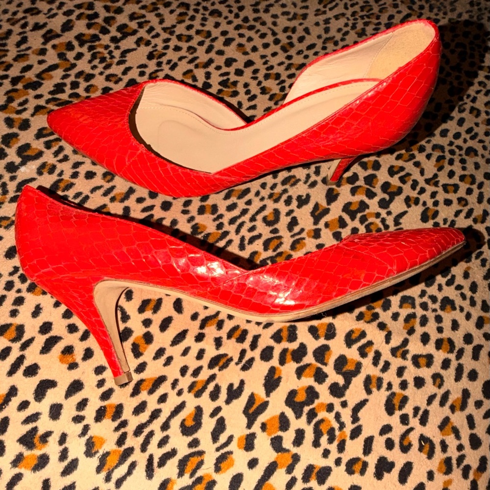 J. Crew Vibrant Red Heels- 8